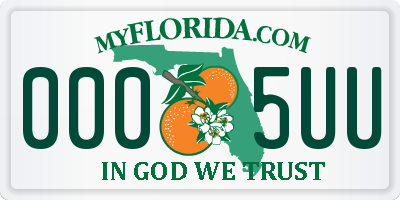 FL license plate 0005UU