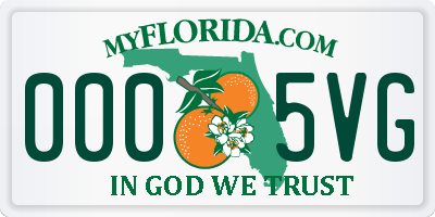 FL license plate 0005VG