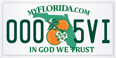 FL license plate 0005VI