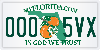 FL license plate 0005VX