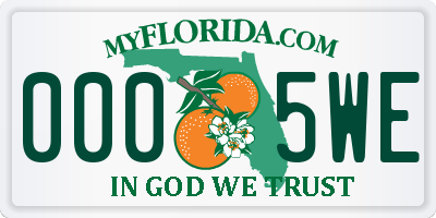 FL license plate 0005WE