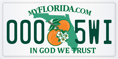 FL license plate 0005WI