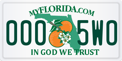 FL license plate 0005WO