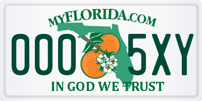 FL license plate 0005XY