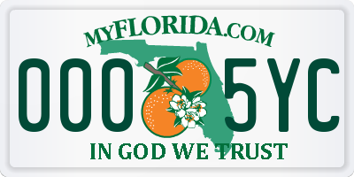 FL license plate 0005YC