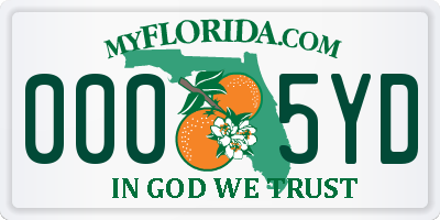 FL license plate 0005YD