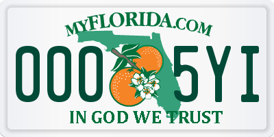 FL license plate 0005YI