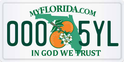 FL license plate 0005YL