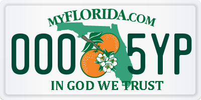 FL license plate 0005YP