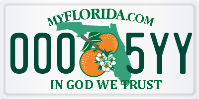 FL license plate 0005YY