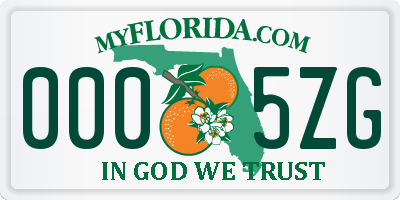 FL license plate 0005ZG