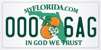 FL license plate 0006AG