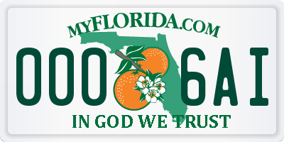 FL license plate 0006AI