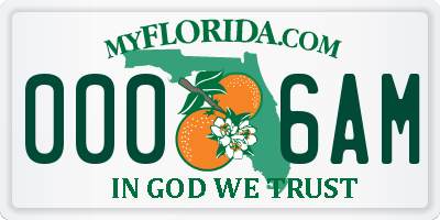 FL license plate 0006AM