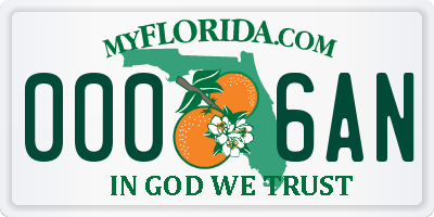 FL license plate 0006AN