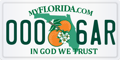 FL license plate 0006AR