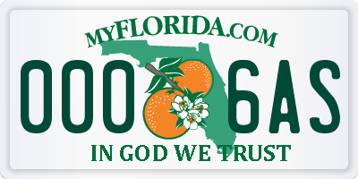 FL license plate 0006AS