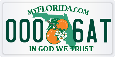 FL license plate 0006AT