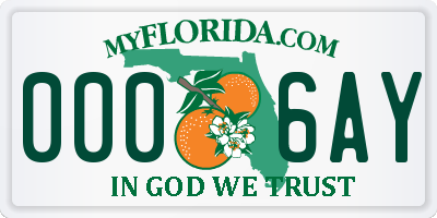 FL license plate 0006AY