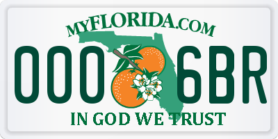 FL license plate 0006BR