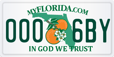 FL license plate 0006BY