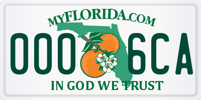 FL license plate 0006CA