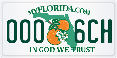 FL license plate 0006CH