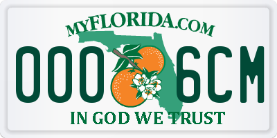 FL license plate 0006CM