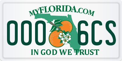 FL license plate 0006CS