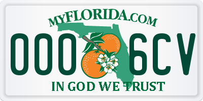 FL license plate 0006CV