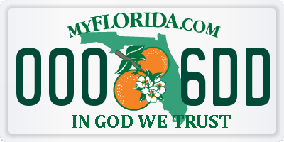 FL license plate 0006DD