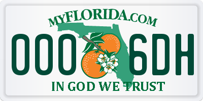 FL license plate 0006DH