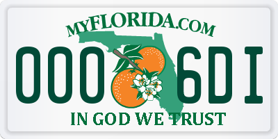 FL license plate 0006DI