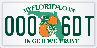 FL license plate 0006DT