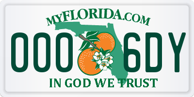 FL license plate 0006DY