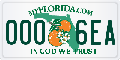 FL license plate 0006EA