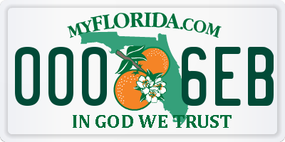 FL license plate 0006EB