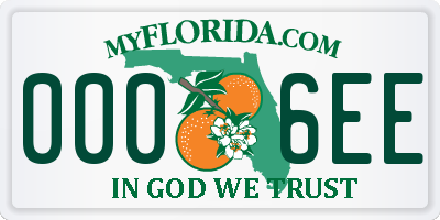 FL license plate 0006EE