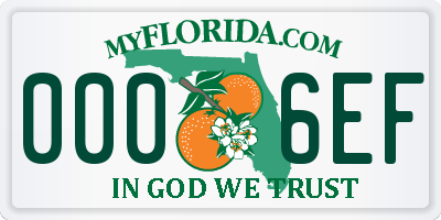 FL license plate 0006EF