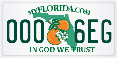 FL license plate 0006EG