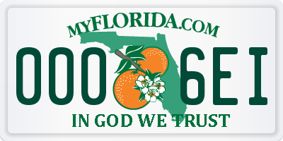 FL license plate 0006EI