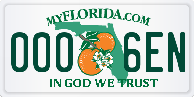 FL license plate 0006EN