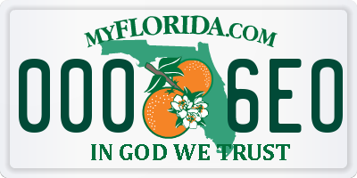 FL license plate 0006EO