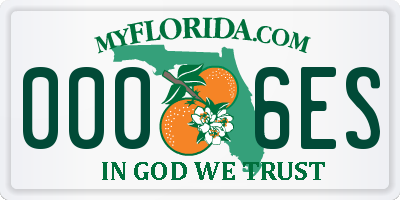 FL license plate 0006ES