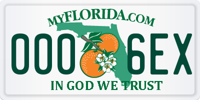 FL license plate 0006EX