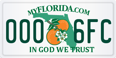 FL license plate 0006FC