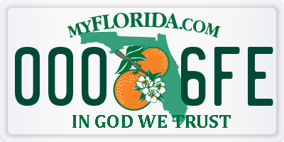 FL license plate 0006FE