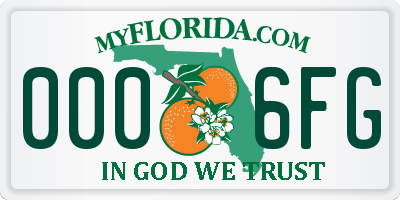 FL license plate 0006FG