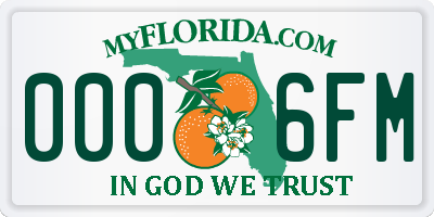 FL license plate 0006FM