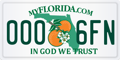 FL license plate 0006FN